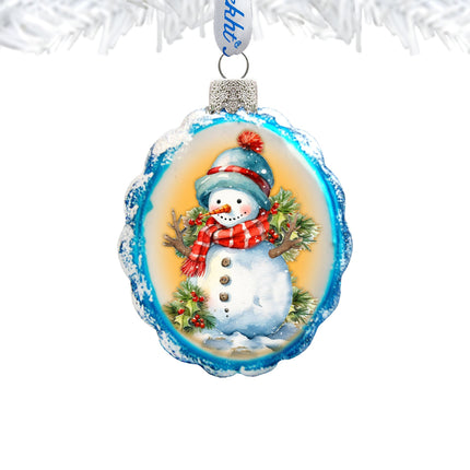 Snowman's Gift Mercury Glass Ornaments by G. Debrekht - Christmas Santa Snowman Decor - 776015-2