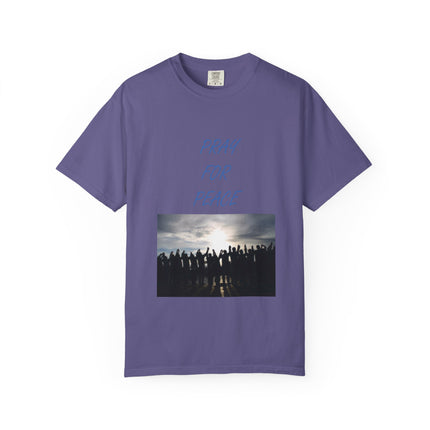 Unisex Pray for Peace T-Shirt - Comfortable Garment-Dyed Tee for Positive Vibes