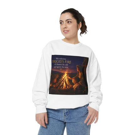 Brigid's Fire Sweatshirt — Celtic Pagan Imbolc Winter Ritual Crewneck