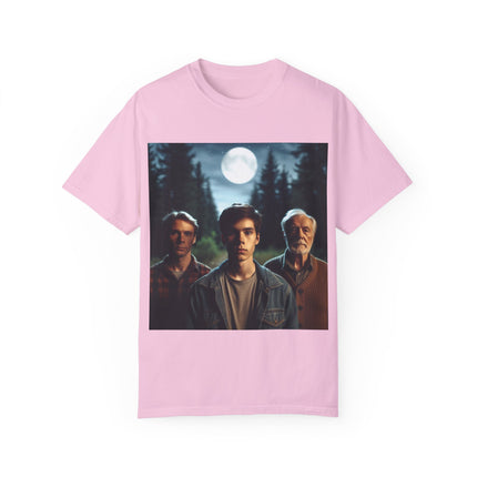 Retro Moonlit Night T-Shirt - Unisex Garment-Dyed Tee for Nature Lovers