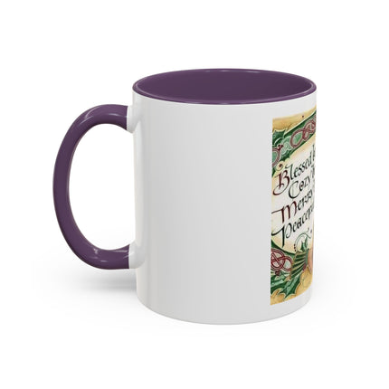 Blessed Be Your Holidays Coffee Mug — Holiday Celtic Greeting Accent Mug (11/15oz)