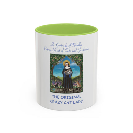 Saint Gertrude ‘Original Crazy Cat Lady’ Accent Coffee Mug