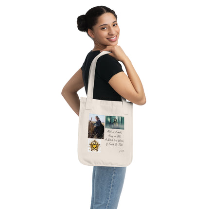 Witchy Organic Canvas Tote Bag - Empowering Quote & Nature Design