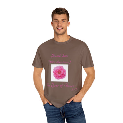Damask Rose Unisex T-shirt - The Queen of Flowers Design
