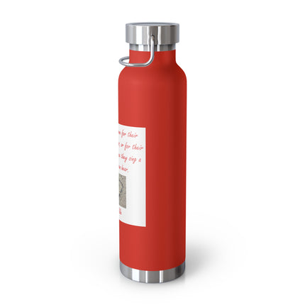 22oz Copper Insulated Bottle – Heart Design Gift Idea