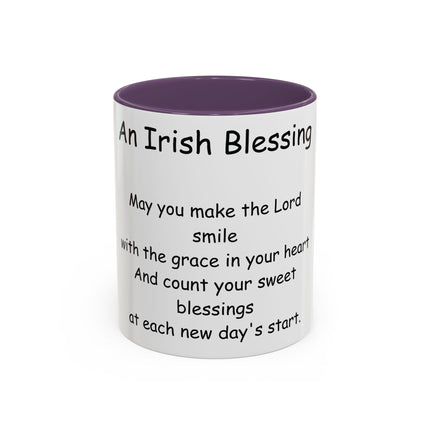 Irish Blessing Accent Mug | 11oz Ceramic Cup for Daily Motivation