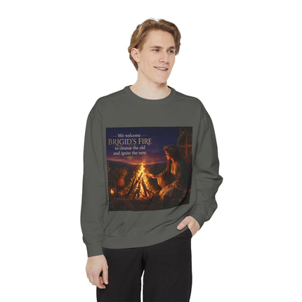 Brigid's Fire Sweatshirt — Celtic Pagan Imbolc Winter Ritual Crewneck