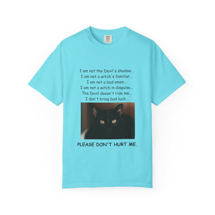 Unisex Cat-Themed T-Shirt – "Please Don't Hurt Me" Design