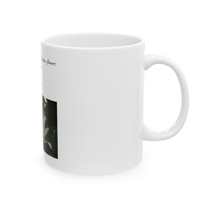 Lotus Flower Ceramic Mug with Zen Quote — 'A flower does not compete...' (11oz, 15oz)