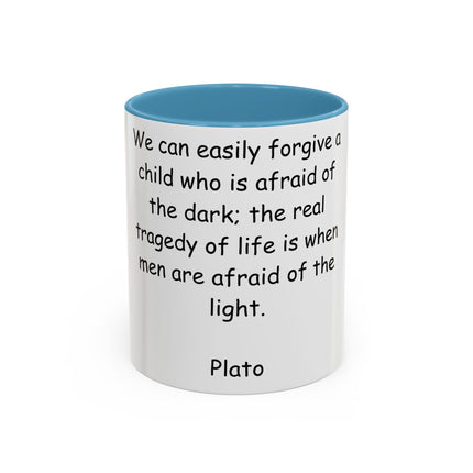 Plato Quote Ceramic Mug – 11oz Accent Cup for Daily Wisdom