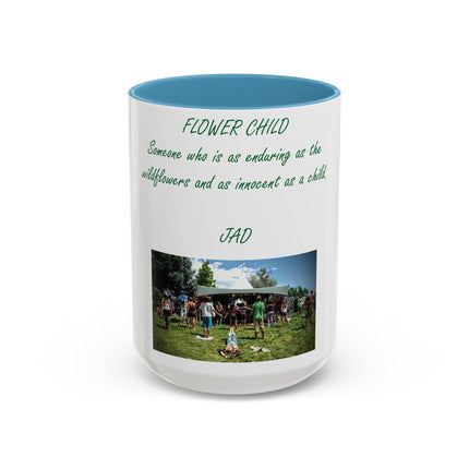 Flower Child Accent Coffee Mug - 15oz - Inspirational Gift for Nature Lovers