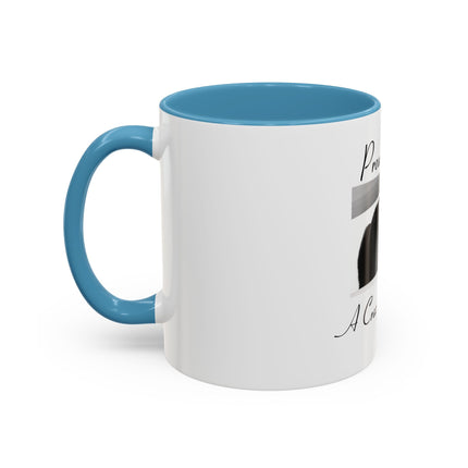 Proud to Be a Crazy Cat Person Accent Coffee Mug – Black Cat Lover Gift (11/15oz)