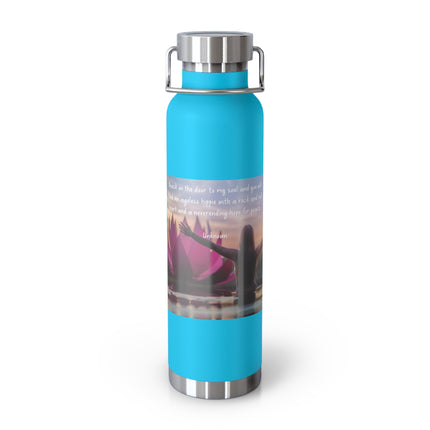 Inspirational Copper Vacuum Insulated Water Bottle - 22oz with Motivational Quote