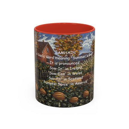 Samhain Accent Mug – 11oz Ceramic Cup with Pumpkin Spice Wit