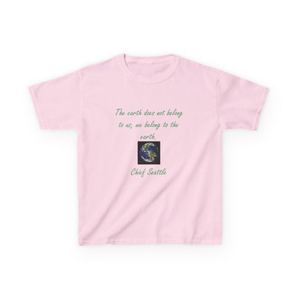 Kids Tee – “We Belong to the Earth” Quote – Eco-Friendly