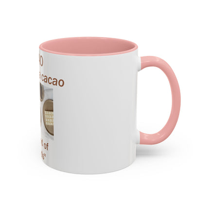 Cacao Accent Mug – "Food of the Gods", 11oz Ceramic