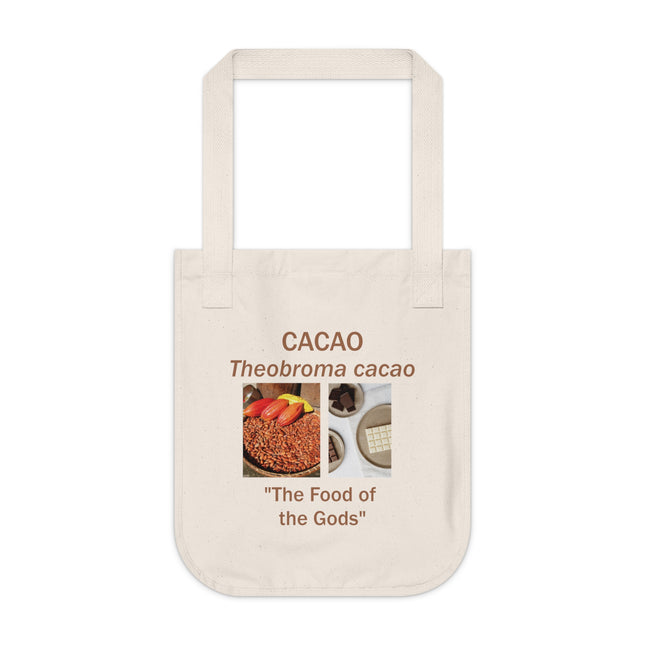 Cacao Tote Bag – “Food of the Gods”, Organic Canvas