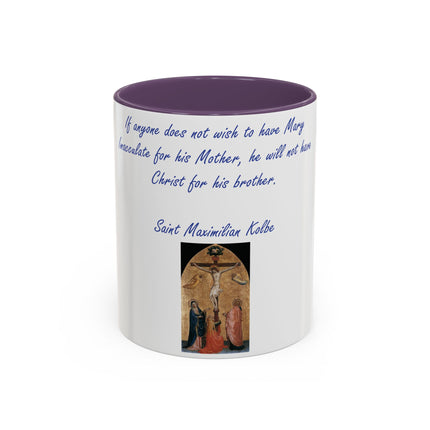 Saint Kolbe Quote Mug – 11oz Accent Ceramic Cup for Marian Devotion
