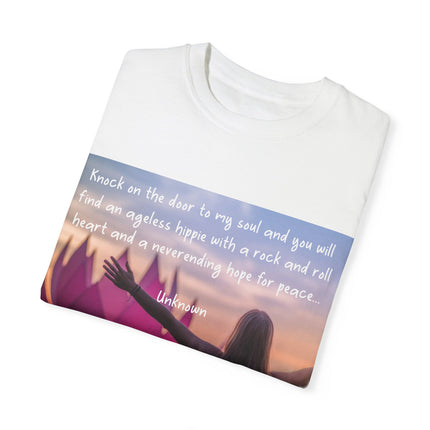 Inspirational Unisex Garment-Dyed T-shirt for Peace Lovers