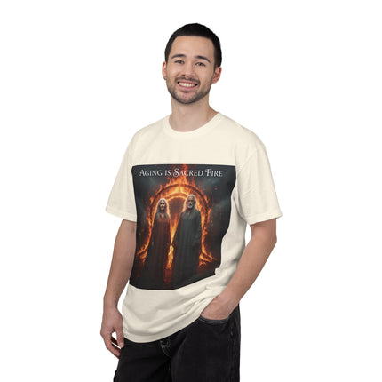 Aging Is Sacred Fire T-Shirt — Mystic Elder Flames Graphic Tee