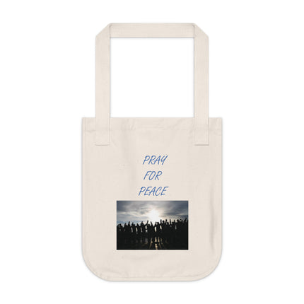 Organic Canvas Tote – “Pray for Peace” Design – Eco-Friendly