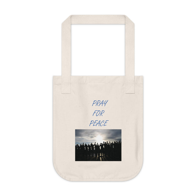 Organic Canvas Tote – “Pray for Peace” Design – Eco-Friendly