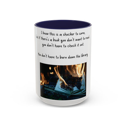 Inspirational Reading Mug – 15oz Ceramic | Burning Book Graphic