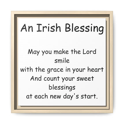 Canvas Wall Art — “An Irish Blessing” Framed Matte Print