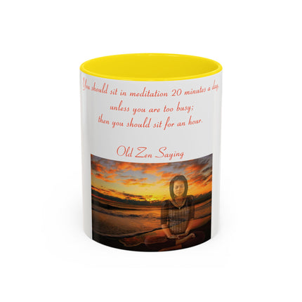 Zen Quote Accent Mug – 11oz Ceramic Cup for Meditation Lovers