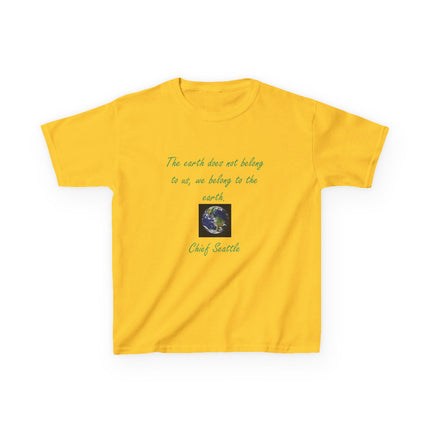 Kids Tee – “We Belong to the Earth” Quote – Eco-Friendly
