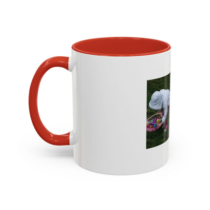 Easter Photo Coffee Mug — “Easter egg hunts are proof…” Accent Ceramic Mug (11/15oz)