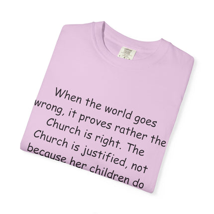 Inspirational Quote Unisex Garment-Dyed T-Shirt - G.K. Chesterton Design