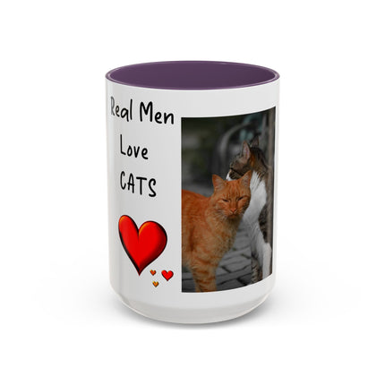 Real Men Love Cats Accent Mug – 15oz Ceramic Gift