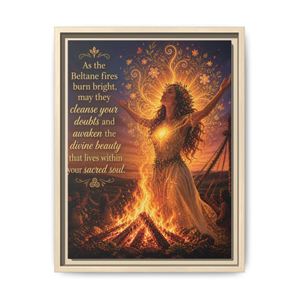 Beltane Fire Framed Canvas Print — Inspirational Pagan Wall Art