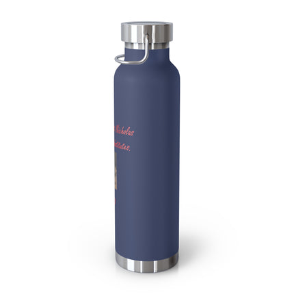 Insulated Water Bottle - The Real Saint Nicholas Design - 22oz Copper Vacuum Flask