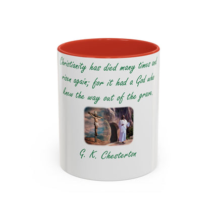 Inspirational Accent Coffee Mug - G.K. Chesterton Quote - 11oz