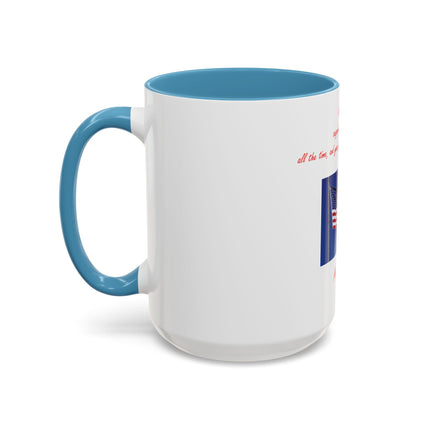 American Flag Accent Coffee Mug — Patriotic Quote by Mark Twain, 11/15oz