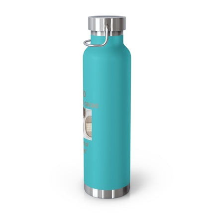 Cacao Copper Vacuum Bottle 22oz – Insulated Travel Bottle with ‘Cacao: The Food of the Gods’ Design