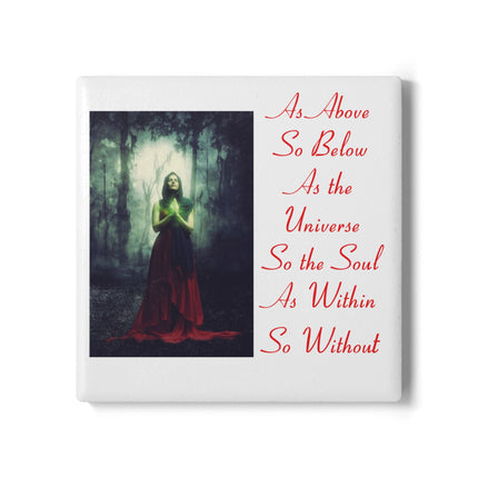 Mystical Ceramic Coaster - "As Above, So Below" Home Decor