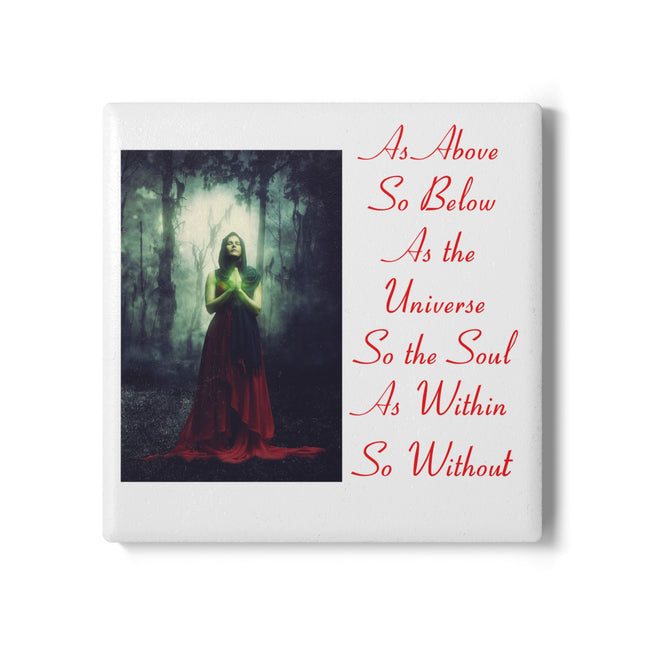 Mystical Ceramic Coaster - "As Above, So Below" Home Decor