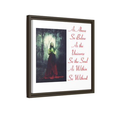 Framed Matte Canvas Art — "As Above So Below" Gothic Mystic Wall Print