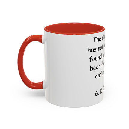 Inspirational Accent Coffee Mug – G.K. Chesterton Quote, 11oz