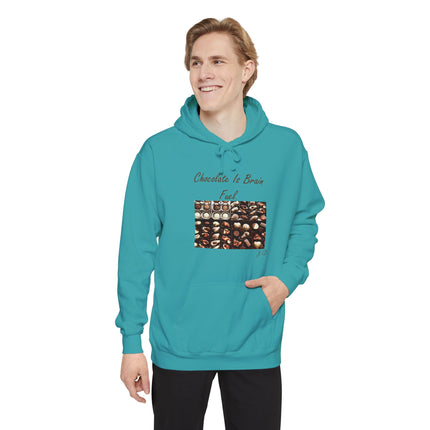Chocolate Lover Hoodie — "Chocolate Is Brain Fuel" Photo Print