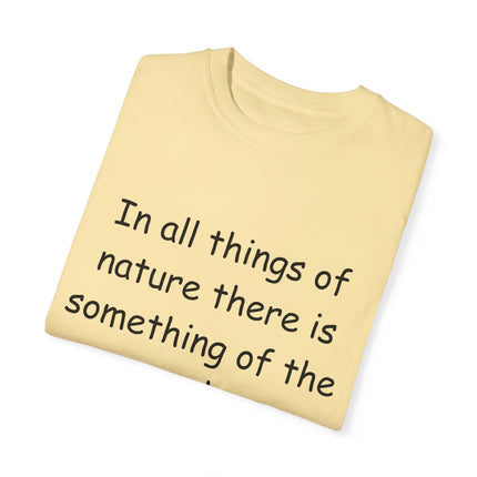 Aristotle Quote Tee – Unisex Garment-Dyed Shirt on Nature & Wonder