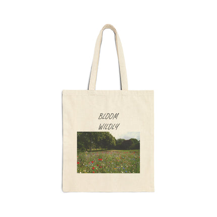Tote — "Bloom Wildly" Wildflower Canvas Market Bag