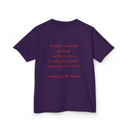 Kids Empowerment T-Shirt – “Speak Your Truth” – Cotton