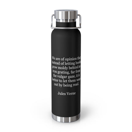Jules Verne Quote Insulated Water Bottle — 22oz Copper Vacuum Bottle