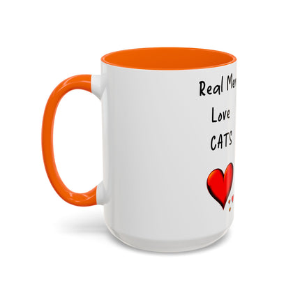 Real Men Love Cats Accent Mug – 15oz Ceramic Gift
