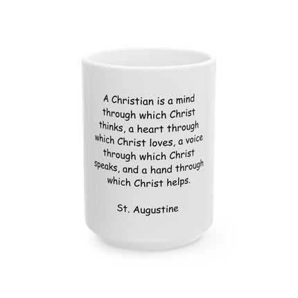 Inspirational Christian Quote Mug – St. Augustine Faith Coffee Cup (11oz/15oz)