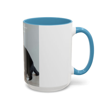 Cat Lovers Accent Mug – 15oz Ceramic Cup with Sleepover Quote